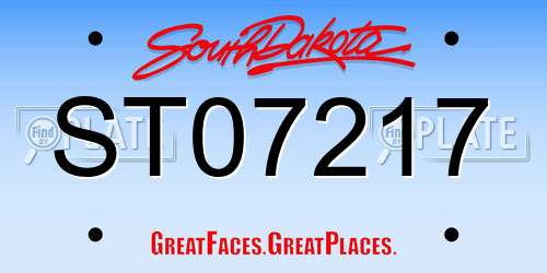 ST07217 South Dakota License Plate