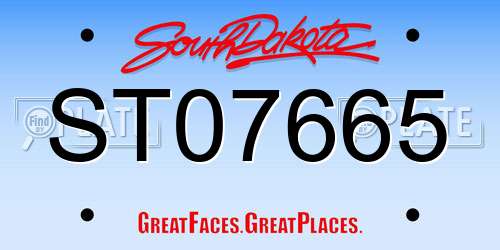 ST07665 South Dakota License Plate