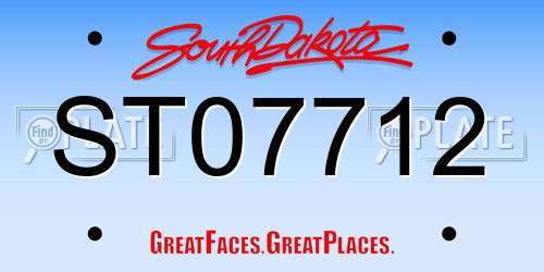 ST07712 South Dakota License Plate