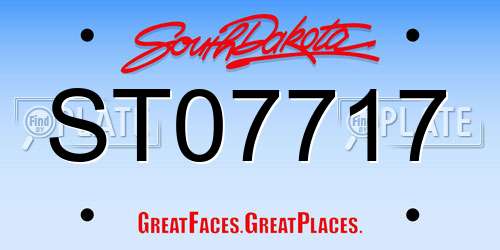 ST07717 South Dakota License Plate