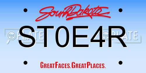 ST0E4R South Dakota License Plate