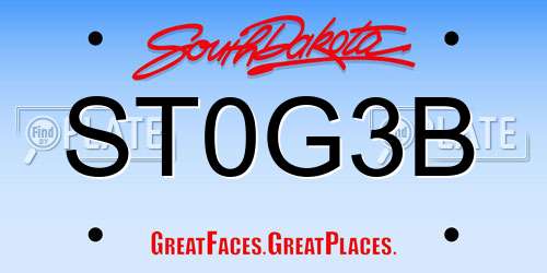ST0G3B South Dakota License Plate