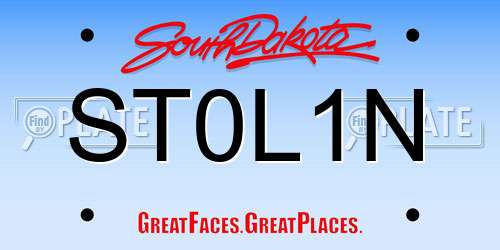 ST0L1N South Dakota License Plate
