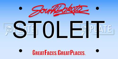ST0LEIT South Dakota License Plate