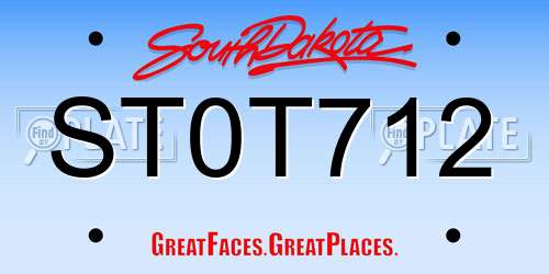 ST0T712 South Dakota License Plate