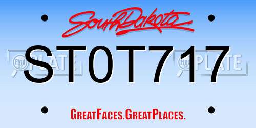 ST0T717 South Dakota License Plate