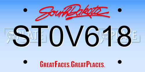 ST0V618 South Dakota License Plate
