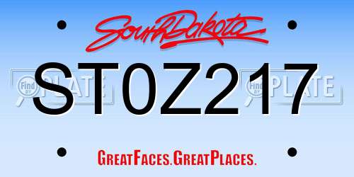ST0Z217 South Dakota License Plate