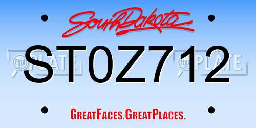 ST0Z712 South Dakota License Plate