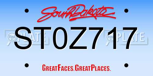 ST0Z717 South Dakota License Plate
