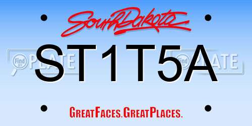 ST1T5A South Dakota License Plate