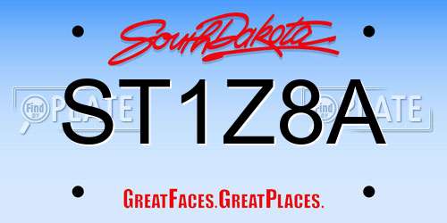 ST1Z8A South Dakota License Plate