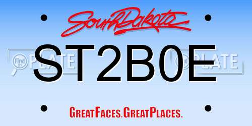 ST2B0E South Dakota License Plate