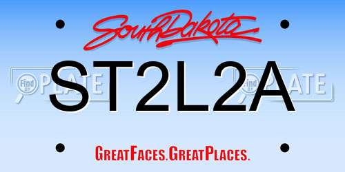 ST2L2A South Dakota License Plate