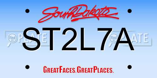 ST2L7A South Dakota License Plate
