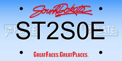 ST2S0E South Dakota License Plate