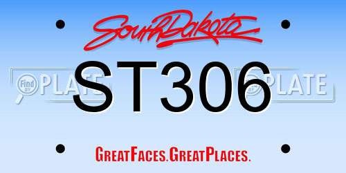 ST306 South Dakota License Plate