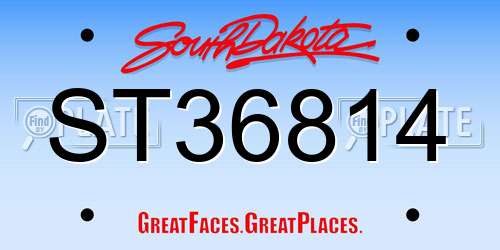 ST36814 South Dakota License Plate
