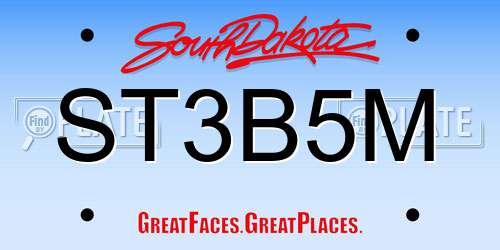 ST3B5M South Dakota License Plate