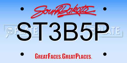 ST3B5P South Dakota License Plate