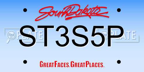 ST3S5P South Dakota License Plate