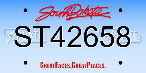 ST42658 South Dakota License Plate