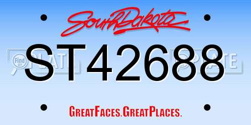 ST42688 South Dakota License Plate