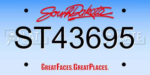 ST43695 South Dakota License Plate