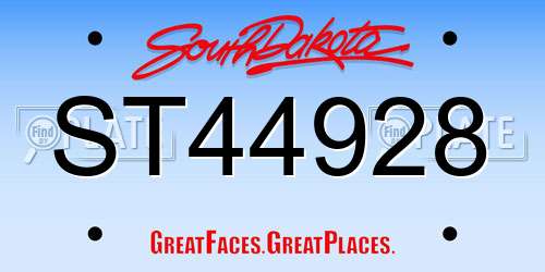 ST44928 South Dakota License Plate