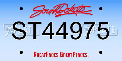 ST44975 South Dakota License Plate