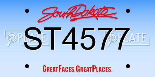 ST4577 South Dakota License Plate