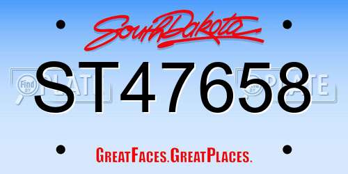 ST47658 South Dakota License Plate