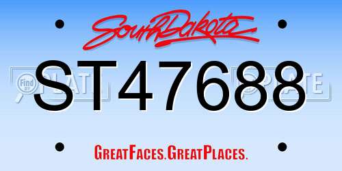 ST47688 South Dakota License Plate