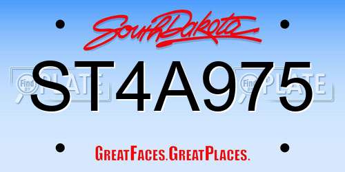 ST4A975 South Dakota License Plate