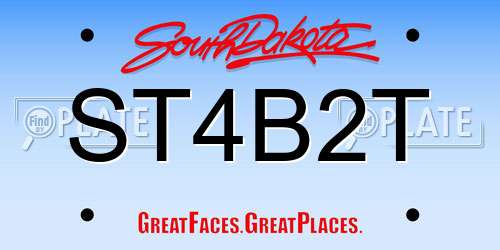 ST4B2T South Dakota License Plate