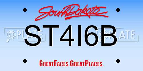 ST4I6B South Dakota License Plate
