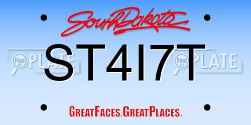 ST4I7T South Dakota License Plate