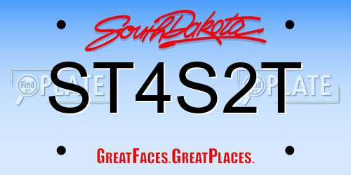 ST4S2T South Dakota License Plate