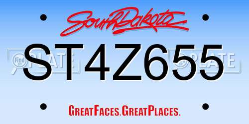 ST4Z655 South Dakota License Plate