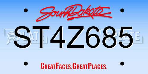 ST4Z685 South Dakota License Plate