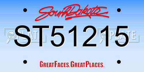 ST51215 South Dakota License Plate