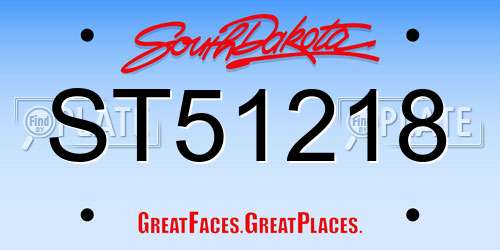 ST51218 South Dakota License Plate