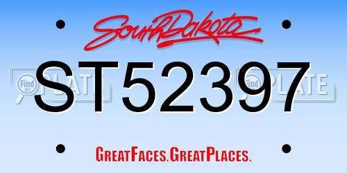 ST52397 South Dakota License Plate