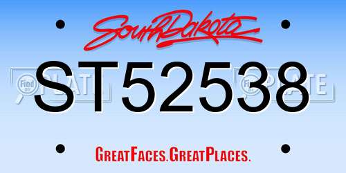 ST52538 South Dakota License Plate