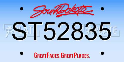 ST52835 South Dakota License Plate