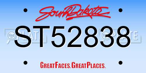ST52838 South Dakota License Plate