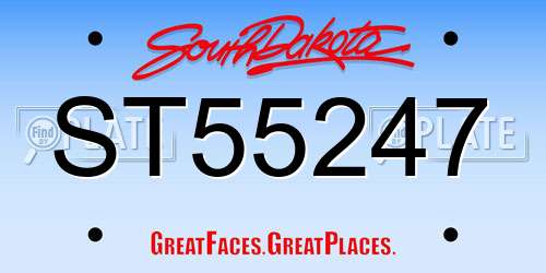 ST55247 South Dakota License Plate