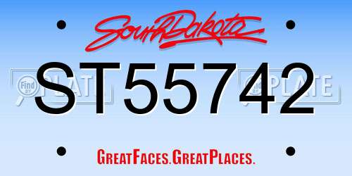 ST55742 South Dakota License Plate