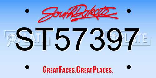 ST57397 South Dakota License Plate