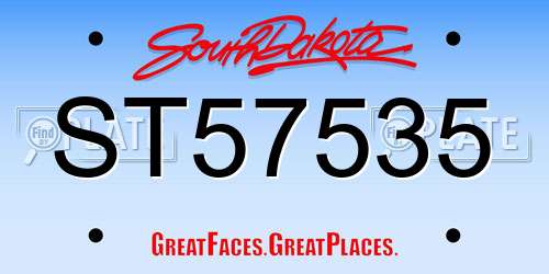 ST57535 South Dakota License Plate